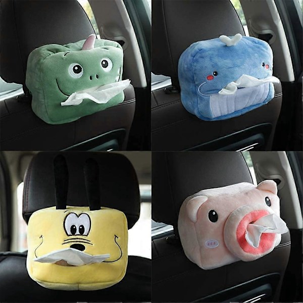 Bil Tissue Box, Tecknad Giraff Tissue Box Servett Pappersförvaring Organizer Hållare Multifunktionell Hängande Bil Tissue Box för Bil Hem Badrum, C