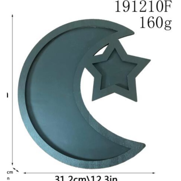 Eid Ramadan serveringsbrett med måne og stjerne rustikk tre halvmånefestmat serveringsbordstativ displayholder festivaldekor
