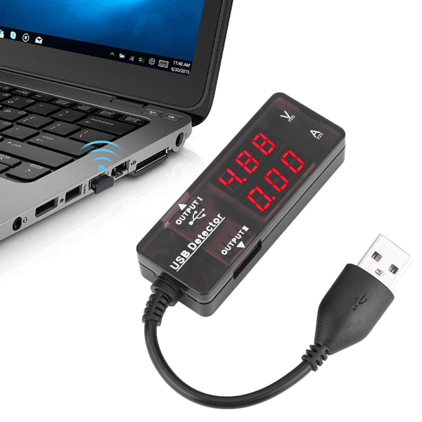 YB26VA Dual Display USB detektor Voltmeter Amperemeter Spänning Strömmätare Batterikapacitet Tester Enfärgad