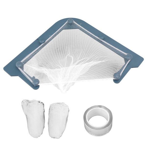 2 Set Triangle Hållare Filter Stabil Hörn Diskho Sil med 100PCS Diskho Sil Väska för Kök Avfall Överblivna Blå