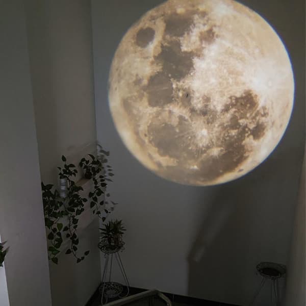 LED Planetary Projector Lamp Creative Earth Moon Lamp USB Powered Night Light for Home Living Room A