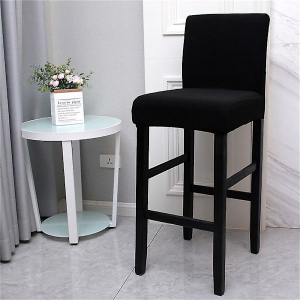 Moderne svart stretch barstoltrekk - 4-pakning