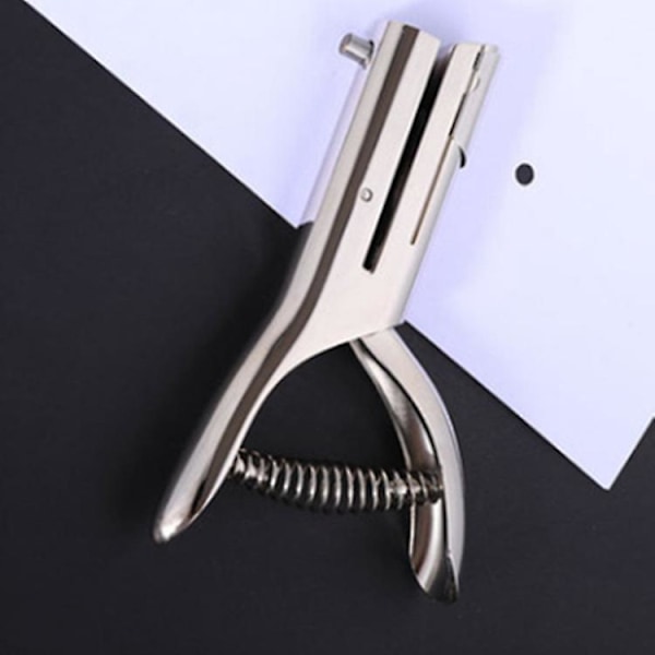 Tung Stansklippare, Bärbar Handhållen Pappers- och Kartongstans, Silver, 1/4 tum till 6 mm