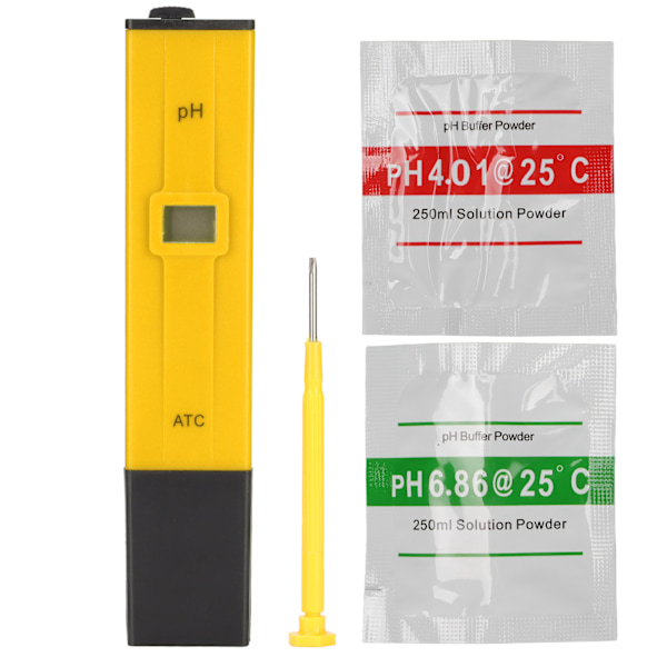 PH-måler Digitalt display Liten feil 0,0 til 14,0 pH måleområde ABS PH-penn for akvarier Laboratorium Gul Svart