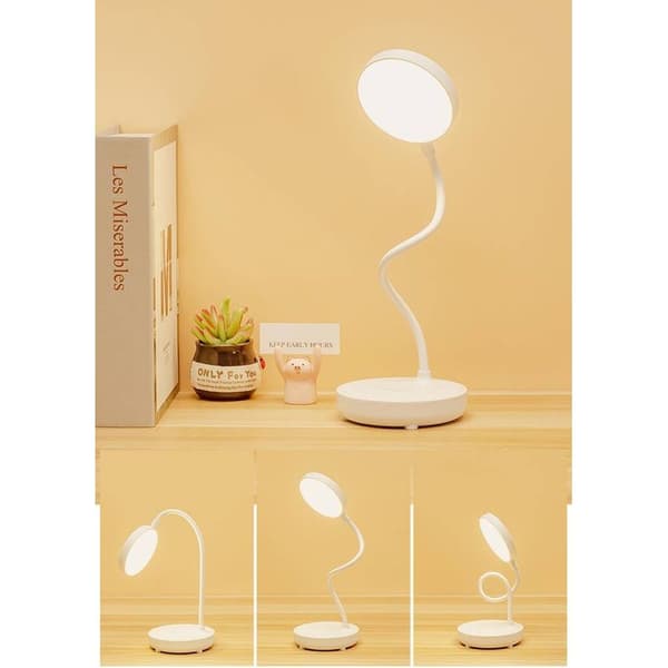 Liten USB oppladbar skrivebordslampe, 3 fargemoduser, dimbar øyebeskyttelse, for studier, lesing og skriving