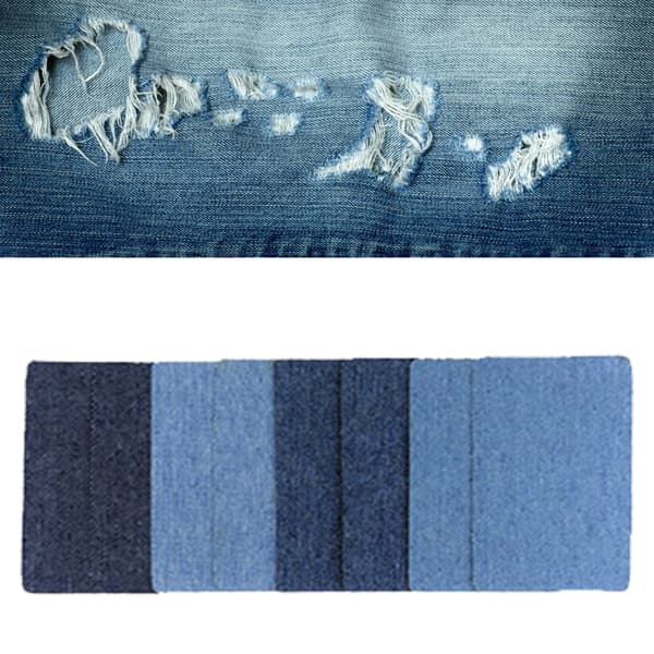 16 stk. denimlapper, klippbare, slitesterke denimstrykelapper for klær og bukser