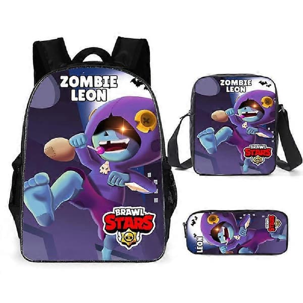 Brawl Stars Backpack 3-piece Set 17 Inch Gaming Backpack + Shoulder Bag + Pencil Case 13 13 3PCS