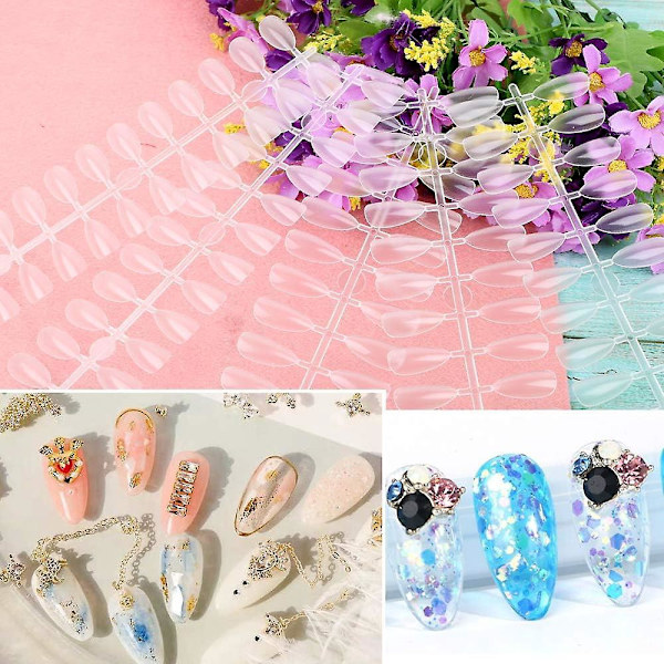 Professionel Transparent Oval Falske Negle Tips Display Stativ til Manicure Dekoration DIY