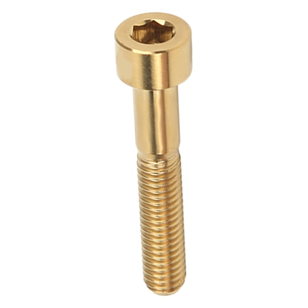 M6x35mm Bike Screw Rustproof Titanium Alloy Bicycle Handlebar Stem Screw for Outdoor Cycling Gold