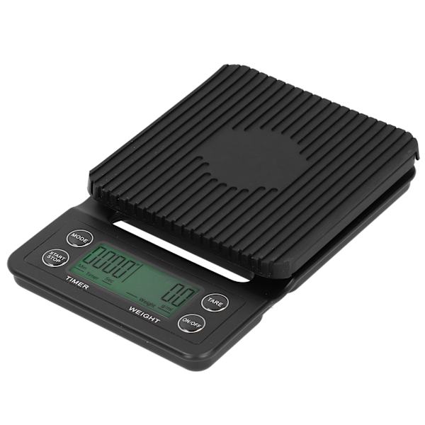 3 kg/0,1 g multifunktionel elektronisk vægt LCD digital køkken kaffevægt med timerfunktion