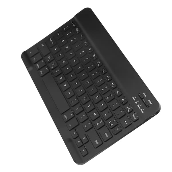Bærbart trådløst Bluetooth-tastatur tablettastatur fransk engelsk til IOS/Android sort