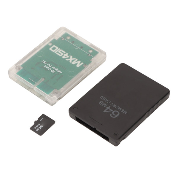 Hukommelseskortlæser Stabil erstatningshukommelseskortadapter med 64G hukommelseskort og FMCB 64MB spilkort til PS2 Fat