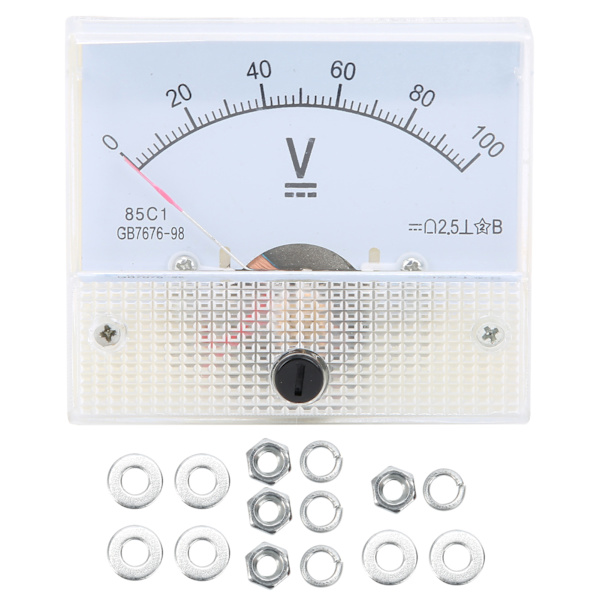 Pointer DC Voltmeter Panel Volt Spændingsmåler Måleinstrument 85C1 DC 0~100V