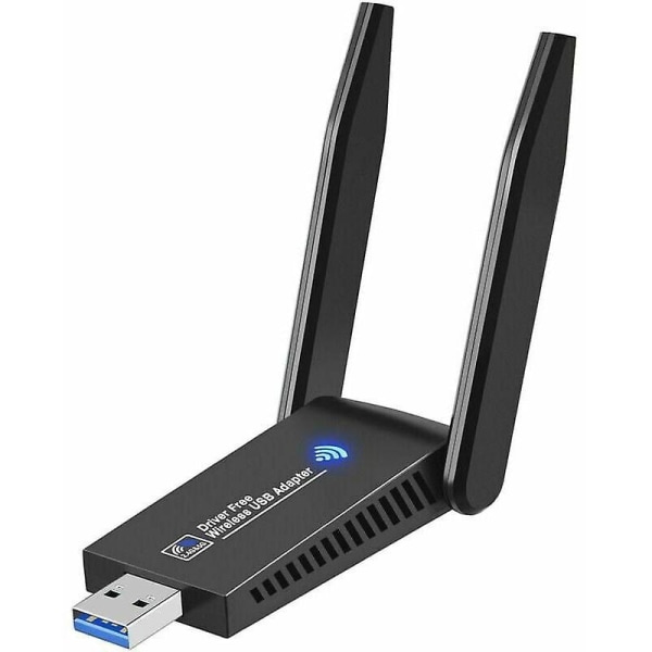 Kraftfull Dual Band USB 3.0 WiFi-dongel för PC, bärbar dator, stationär dator, surfplatta - 2,4GHz/5,8GHz WiFi-adapter (Windows-kompatibel)