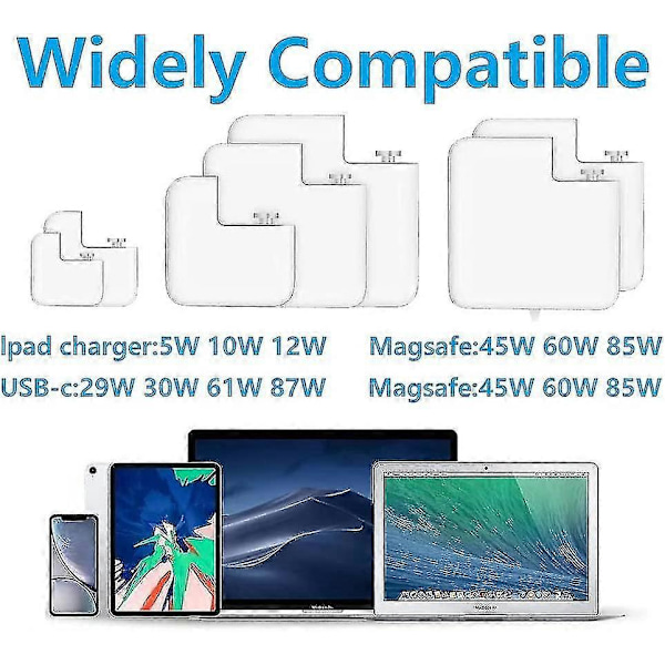 Mac AC Strömadapter US Vägg Vikbar Kontakt Anknäbb, Laddningsadapter US Standard Kontakt Anknäbb Kompatibel Macbook Proairmac Ibookiphoneipodetc (2 st)
