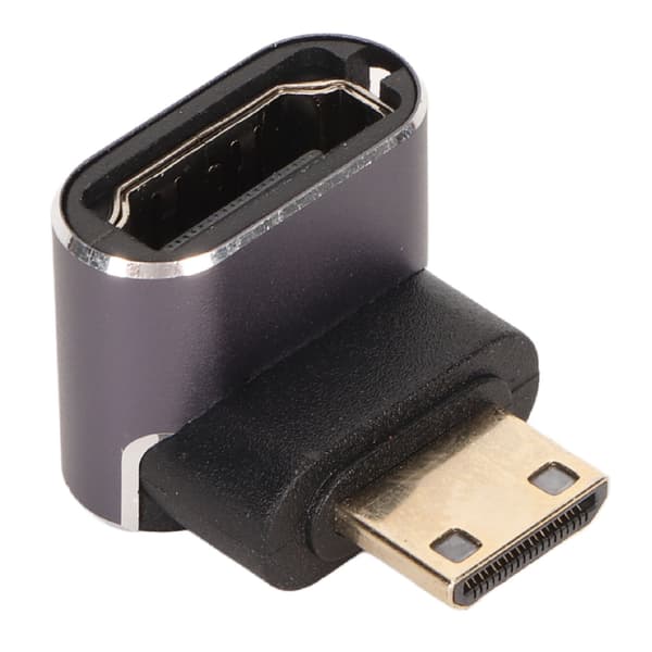 Mini HD Multimedia Interface Han til HD Multimedia Interface Hun Adapter 8K 60Hz Tovejs 90 Graders Retvinklet Adapter