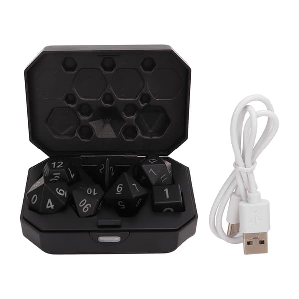 7 stk. lysende terninger vanntette LED-lysbrikker misfarging oppladbare terninger for bordspill KTV