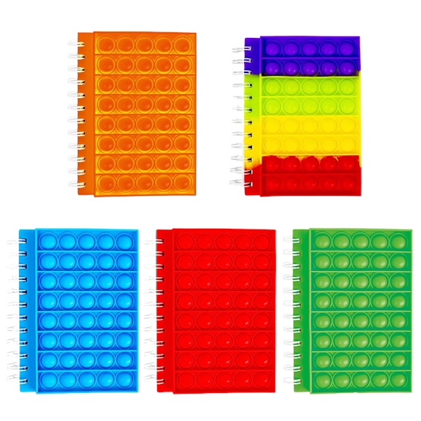 Push Bubble Notebook Mjukt Silikonfodral Dekompressionsinspelningsbok Extrusionsbubbelbok