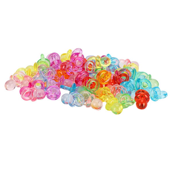 100 stk Akryl Smokk Festdekorasjon Baby Dåp Soothing Mini Fargeleker