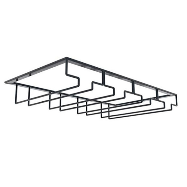 Vinstangsholder Sort 4 Slot Jern Wire Samlet Design Korrosionsbestandig Nem Rengøring Glasopbevaring Hanger til Bar