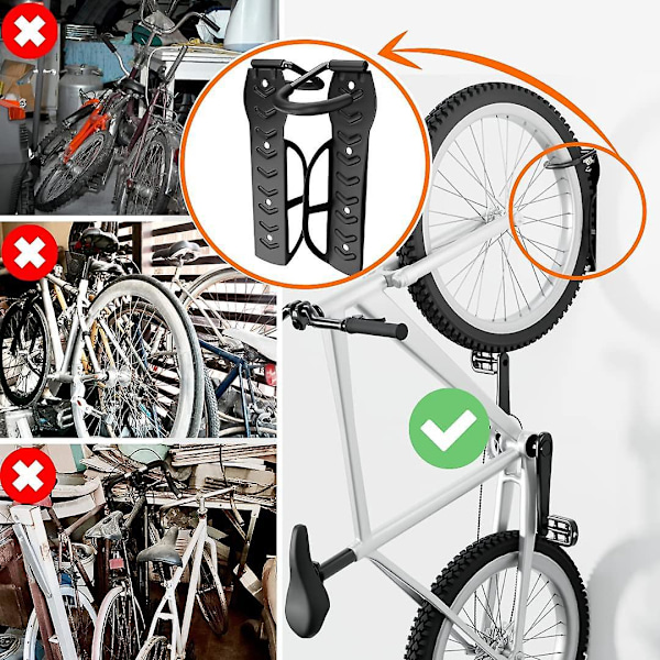 4 kpl 2 Pyörän Seinäkiinnitteinen Pyöräteline - Seinäkiinnitteinen Pyöräteline Garagille, Asunnolle ja Työpajaan