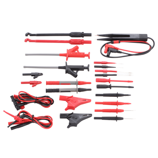 25 stk Multimeter Testkabelsett Probe Line Wire Hook Krokodillenese Pinsett for Digital Elektrisk Testing
