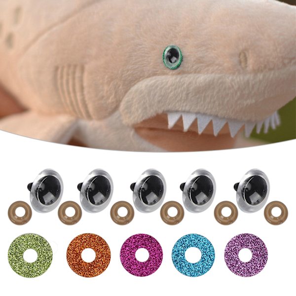 Sikkerhetsøyne med fargerike glitterbrikketilbehør for dukkeleker utstoppede dyr Dolls24MM