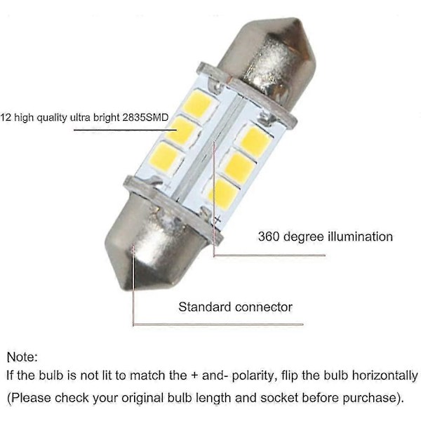 Marine LED Udskiftningspære Bådlyspærer Super Lys 12 Volt 32 Mm Pærer Til Bådnavigationslys Bådankerlys Dækslys Bovlys