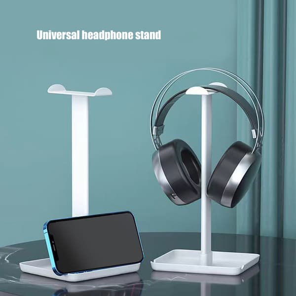 Hovedtelefonholder Multifunktionel Pladsbesparende Robust Holdbar Stabil Lys Farve Headset Holder Hvid