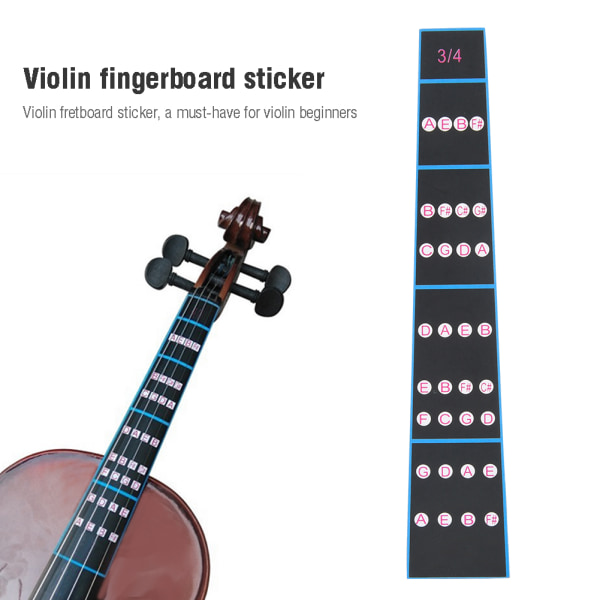 5 stk Violin Gribebræt Sticker Gribebræt Tape Fretless Fingersætning Guide til begyndere (3/4)