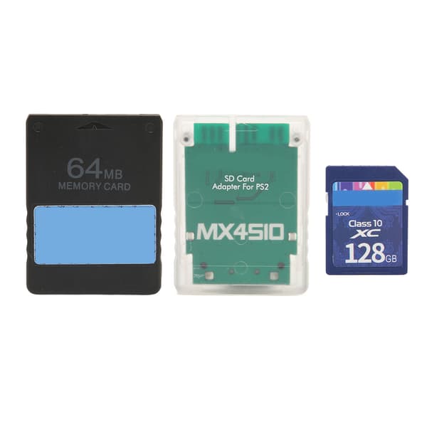 Spilkortadapter Universal til MX4SIO-læser med 128G lagerkort 64MB FMCBV1.966-kort til PS2 Fat-konsoller