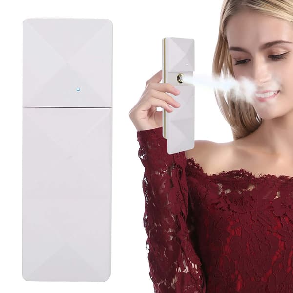 Bærbar USB Nano Handy Mist Spray Luftfukter Ansiktshydrering Atomiseringssprøyte Hvit