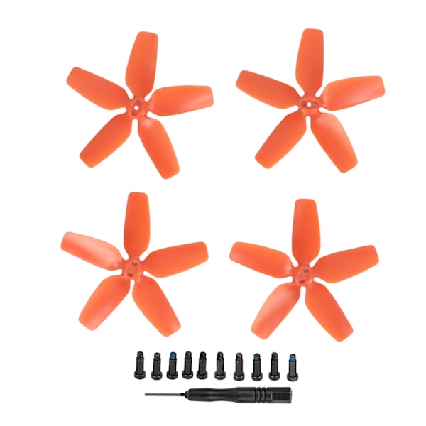 4Pcs Drone Propellers Durable PC Well Balanced Light Weight High Stability for Avata Propellers with Screw Screwdriver Orange