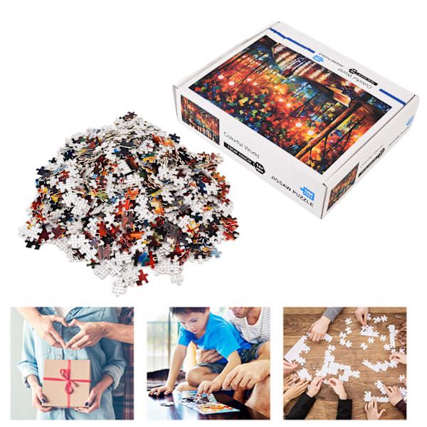 1000 st Pussel Kreativ Underhållning Stark Pussel Walking in The Rain Jigsaw Gift