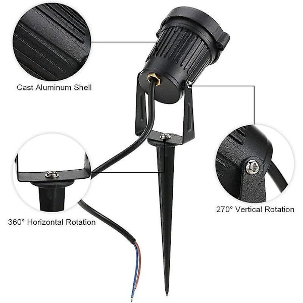 4 LED-kohdevalon sarja 5W 220V Säädettävät puutarhakohdevalot piikillä ulkovalaistus puutarhaterassille (lämmin valkoinen)