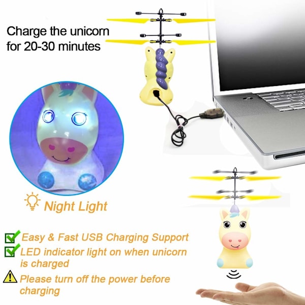 Cartoon Flygande Häst RC Leksaker USB Laddningsbar Drone Helikopter Handkontrollerad Induktiv Flygande Leksak