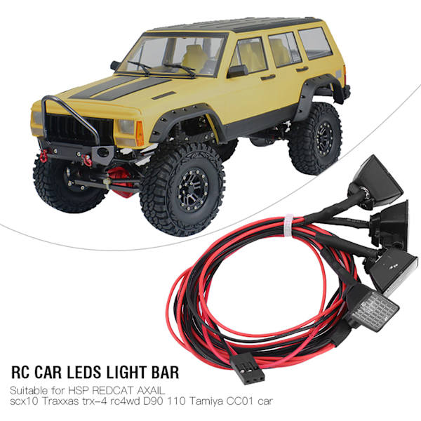 RC Crawler Roof Lights LEDs Light Bar Lamp lisävaruste Axial scx10 Traxxas trx-4 autolle (valkoinen)