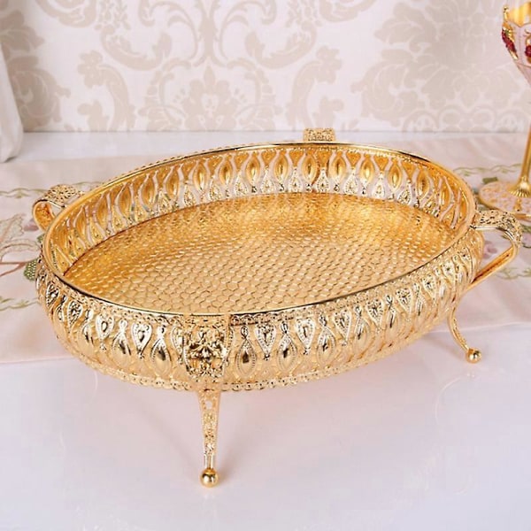 Hjem Matbrett Vintage Fruktfat Oval Gull Fruktkurv