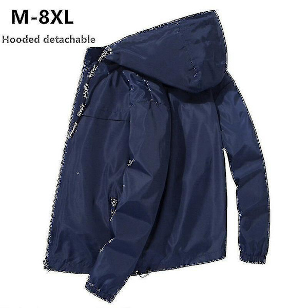 Herre Plus Size Forår Efterår Tynd Hætte Bomber Jakke Casual Sportswear XL FARVE Grå