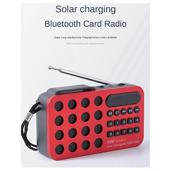 FM Radio Solopladning Trådløs Radio Blå
