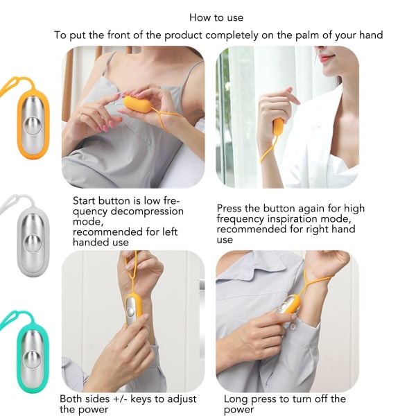 Ammattimainen mikrovirta-unilaite säädettävällä voimakkuudella käsikäyttöiseen ahdistuksen lievittämiseen - Oranssissa