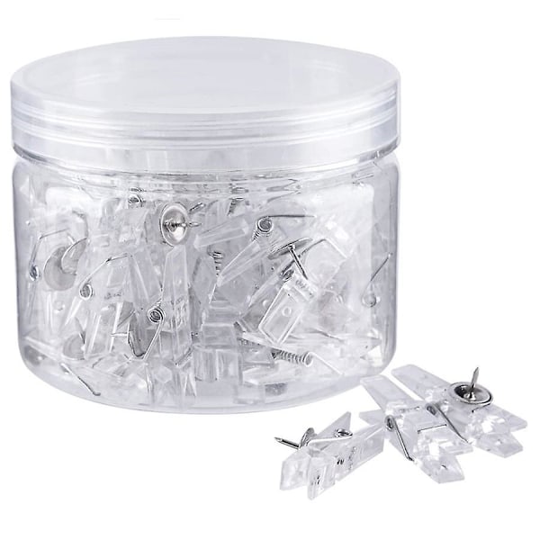 50 Mini Transparenta Plastklämmor för Foton och Pärmar