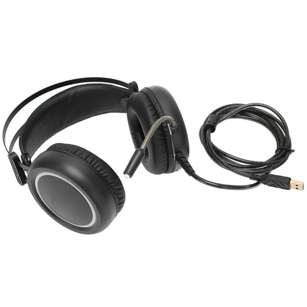H1 Gaming Headset 7.1 Virtuellt Surround RGB-effekter Multifunktionella Over-Ear Hörlurar för PC