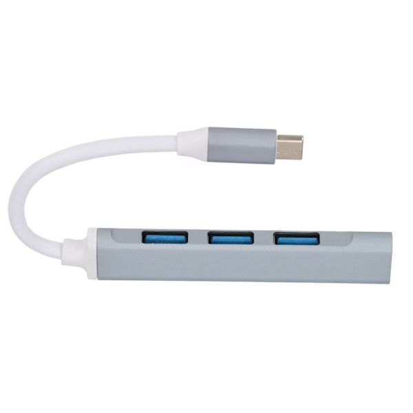 USB C Hub 4 i 1 höghastighets lätt bärbar USB dockningsstation för tangentbordsskrivare Mobiltelefon TabletGrå