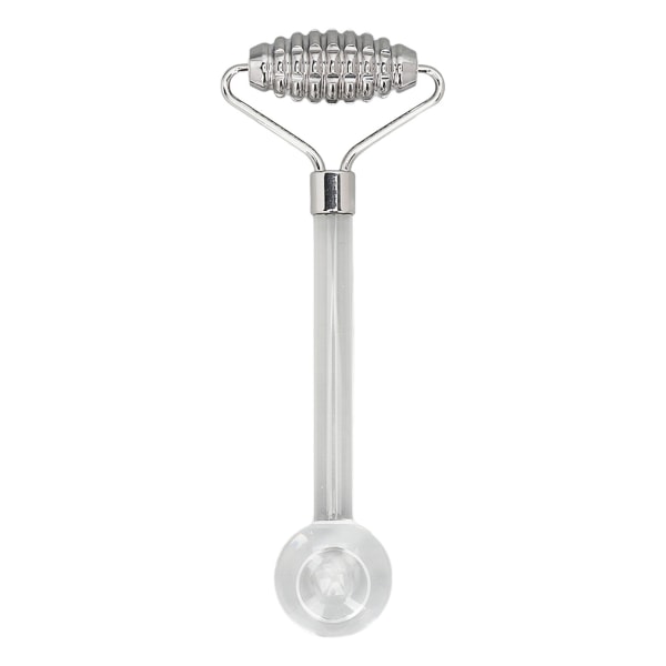 2 i 1 Ice Face Roller Cold Compress Reducer hævelser Rustfrit stål Glas ansigtsmassagerulle til øjne Ansigt