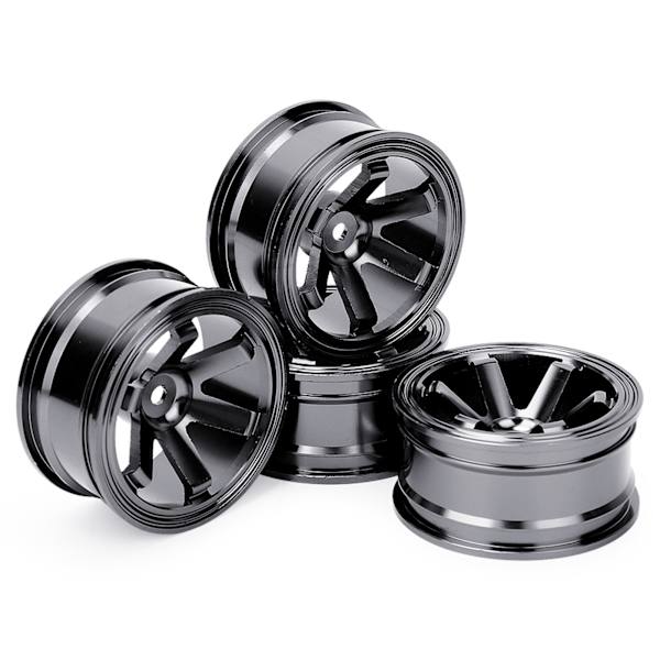 4 stk. aluminiumsfelgnav for Universal 1/10 Flat Running Drift RC CarBlack