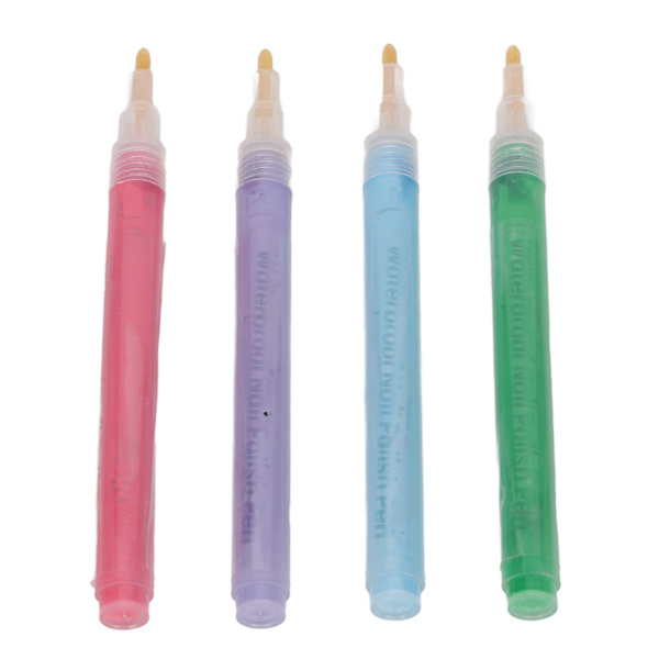 4 kpl kynsilakkakynät Tee itse nopeasti kuivuvat useat värit Nail Art Pen kynsien maalauskynä ABS-kuorella kynsihoitolaan