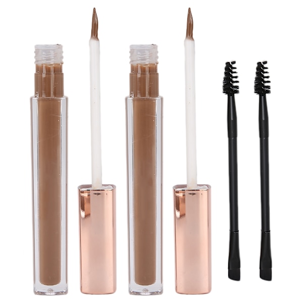 VIBELY 2stk Eyebrow Tint Gel Dye Kit Langtidsholdbar flydende bryn tatoveringsblæk med børste4#Kaffe