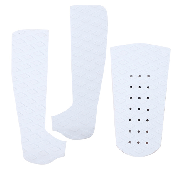 3PCS Surfboard Traction NonSlip Mat EcoFriendly EVA Foam Deck Pad Surf Boards Accessory(3 delar vit med hål )