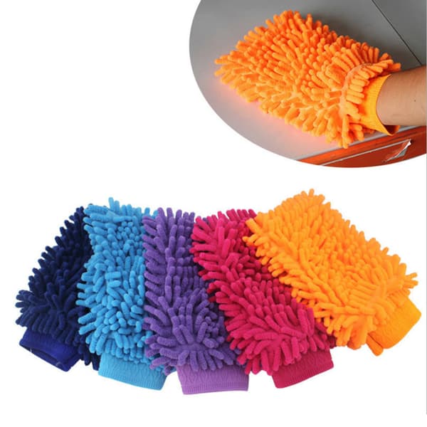 Dobbeltsidet Chenille Mikrofiber Tykke Ridsefri Bilvaskehandsker
